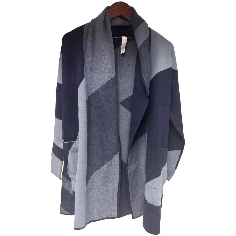 Wynne Collection Women's Open Front Cardigan Blue - Regular